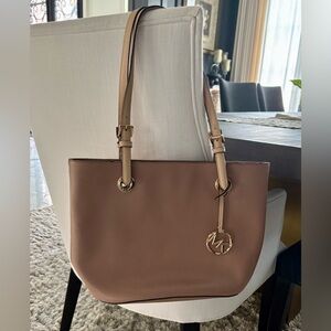 Michael Kors Leather Tote with Gold Hardware